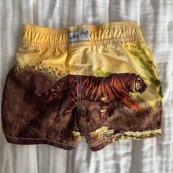GAP Baby Yellow and White Swim Shorts - Picture 2 of 3